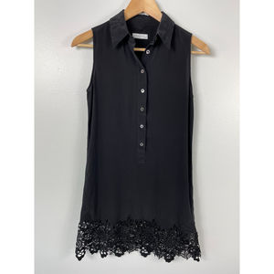 Equipment Sleeveless Lucida Silk Lace Dress Clean True Black Women's XS